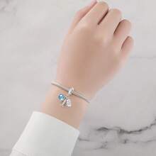 1pc Genuine S925 Sterling Silver Fine Charm Earth Airplane Ticket Pendant For Bracelet Necklace Accessories DIY Jewelry Birthday Gift Women's Gift - Silver - View 4