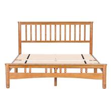 Queen Size Elegant Style Wooden Platform Bed Frame With Headboard,No Need Box Spring,Easy Assembly - Brown - View 9