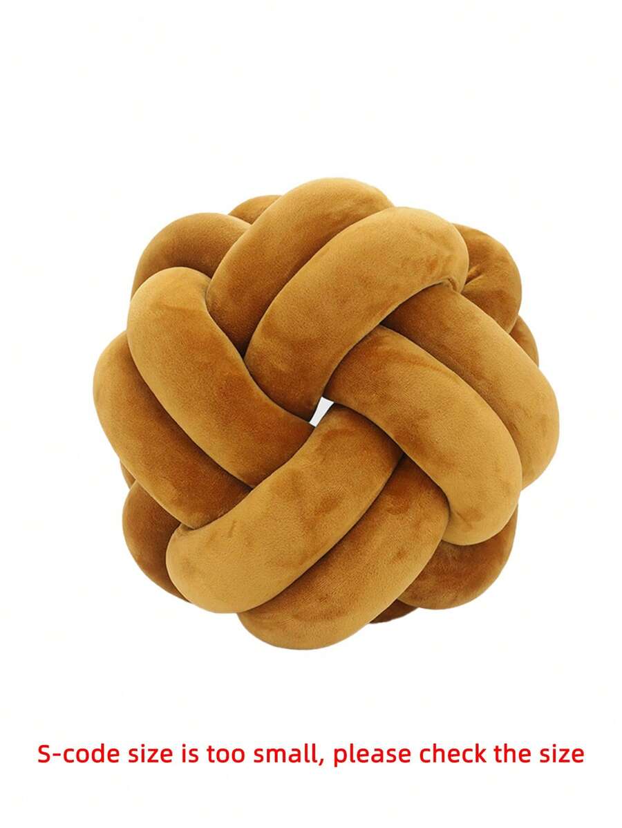 1 件纯色多功能双股八角形装饰抱枕、沙发、咖啡桌、卧室装饰 - 焦糖 - 查看 1