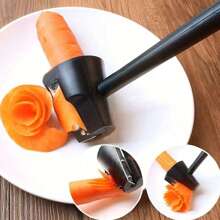 1 Pieza Herramienta multifuncional de acero inoxidable para tallar vegetales y frutas - Pelador en forma de flor en espiral, cortador tipo embudo creativo, utensilio de cocina manual para uso en restaurantes y el hogar