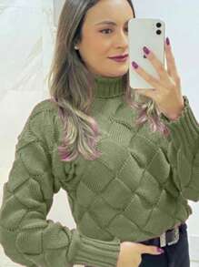 Women Sweaters - Dark Green - View 2