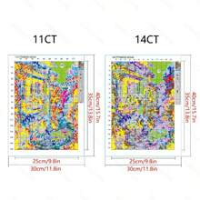 JOZYSH 1 pieza, Juego de bordado de punto de cruz para decoración de pared de sala de estar, dormitorio, hogar. Kit de manualidades de punto de cruz que incluye dibujos impresos, tela bordada impresa, hilo, aguja e instrucciones. Hermoso jardín, 30x40cm/11.8x15.7in
