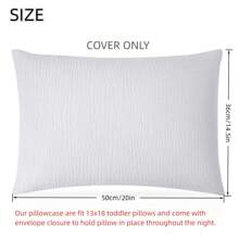 13x18英寸幼儿枕套，柔软透气，轻便旅行枕套，信封式封口，适合婴幼儿使用 - 彩色 - 查看 3