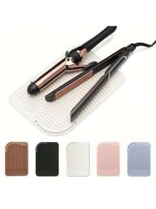 Tappetino in silicone resistente al calore di taglia grande, custodia da viaggio portatile per piastra arricciacapelli, piastra piatta, piastra lisciante e altri strumenti per lo styling dei capelli, essenziali per il ritorno a scuola, viaggi e vacanze, accessori per capelli per donne