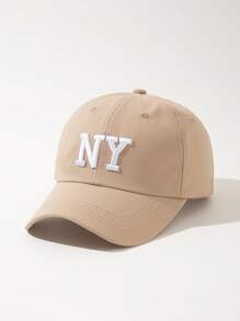 Gorra de béisbol de estilo callejero para mujer con bordado NY, lisa, ideal para primavera/verano, con protección solar transpirable y para atuendos diarios - Nueva York - Ver 1