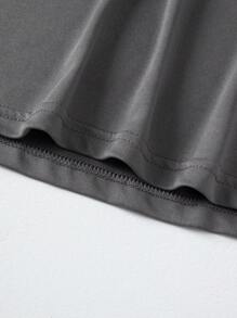 2pcs/Set Men's Lightweight Short Sleeve And Long Pants Pajama Set, Summer Sleepwear - Mocha Brown - View 9