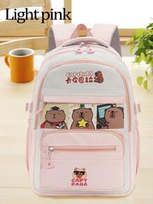 1 Pc Cute Capybara Pattern School Bags Large Capacity Lively Children Bag With Multi Pockets.Fashionable School Bag With Capybara Pendant.Practical Handbag With Lovely Decorative Patterns Backpack Bag Perfect Backpack Cute, Anime Backpack, Boy Gift, Capybara Backpack - Multicolor - View 15