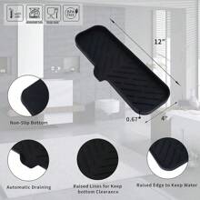 Silicone Bathroom Soap Dishes With Drain Spout-Bathroom And Kitchen Sink Organizer,Sponge Holder,Dish Soap Tray,Perfect For Dispenser,Scrubber,Bottle,Cup On Sink Or Counter-Coffee 4.9"*3.2" - 黑色 - 查看 3
