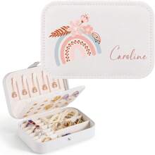 1pc, Custom Name, Custom Jewellery Box Storage Box, Creative Bear Pattern Plus Name, Ring And Necklace Zipper Jewellery Box, Gifts For Girls, Friends And Mums, Beautiful Jewellery Boxes, Holiday Gifts, Blessing Gifts Back To School,Christmas Gift Supplies - Multicolor - View 13