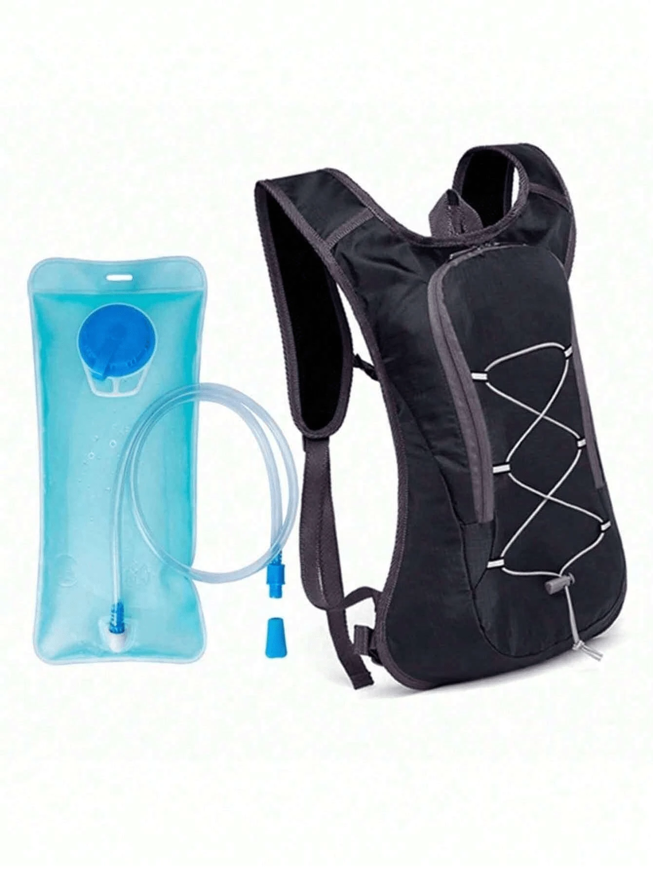 1/2个装水袋背包，水袋背包 - 带2升水袋的水袋背包 - 户外运动、骑行、滑雪、徒步、跑步、露营、攀岩的完美背包，沙滩包，沙滩必备用品，沙滩巾收纳包，沙滩配件，运动包，健身包，锻炼包，大容量旅行包，度假包，男女通用，旅行必备，耐用，适合跑步、徒步。 - 彩色 - 查看 1