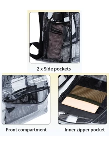 Men's Fashion Large Capacity Casual Backpack - Black and White - View 6