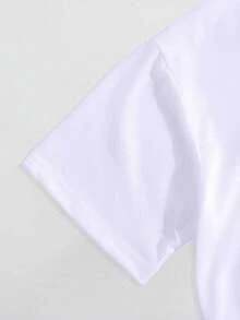 女式豹纹蝴蝶结 T 恤，休闲圆领短袖上衣，95% 涤纶 5% 氨纶针织面料，常规长度，适合夏季和春季 - 白色 - 查看 6