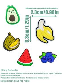 16 pièces de fleurs de chaussures aux fruits frais, avec leurs couleurs vives et leur forme de fruit mignon, ajoutent une touche de vivacité et de plaisir. Ces chaussures sont en matériau PVC, non seulement de couleurs vives, résistantes à la corrosion, mais aussi de texture douce, pliables à 360 degrés