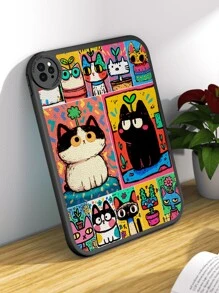 1 Peça Capa Protetora Anti-queda para Tablet com Padrão Colorido de Gatinho Cartoon, Capa Protetora Grossa à Prova de Choques com Rotação de 360 Graus para iPad de 10ª Geração de 10,9 Polegadas, Capa de Tablet de Couro Portátil para iPad de 10,2 Polegadas