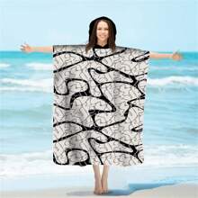 1 halat de baie de schimb, poncho de surf absorbant de apă, halat de baie cu glugă cu uscare rapidă, subțire, ușor, rezistent la vânt și UV, moale și cald, potrivit pentru înot, duș, scufundări, surfing pe plajă, călătorii de vară, vacanță, decor baie, articole esențiale pentru plajă