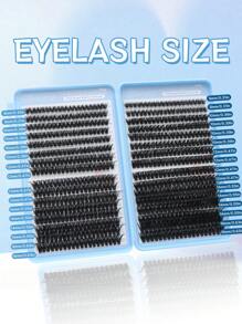 640pcs Eyelash Cluster, D Curl Degree, 640PCS Individual Eyelash Bundles 60D+80D Curling, 8-16mm Length, DIY Eyelash Extensions Natural Look & Super Thick & Smart & Super Soft & Ultra-Light Reusable Single Segment Fake Eyelashes Extension Kit, Suitable For Beginners Daily Life & Wedding & Date & Party & Music Festival & Halloween Use Lash Clusters, Eyelash Clusters, Individual Eyelashes, Lashes, Fake Lashes