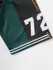 Oversized Retro V-Ausschnitt Locker sitzendes Basketball/Football Trikot Stil T-Shirt, Unisex Hip Hop Sport Grafik Tee, geeignet für Ehemann/Freund - Verschiedenfarbig - Übersicht 4