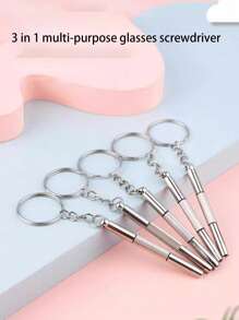 1 pezzo/2 pezzi Cacciavite multifunzione per occhiali, cacciavite piatto portatile, chiave esagonale 3 in 1 per montatura di occhiali