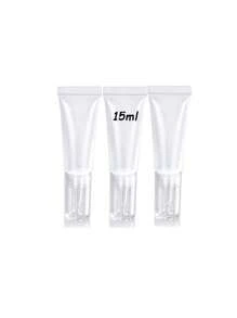1 件/3 件+填充物可再填充瓶带盖空滴管瓶透明塑料粉底霜霜旅行化妆品样品容器，美容软管 10/15ml 防晒霜液体液体粉底液可重复使用挤压瓶，透明滴管空瓶