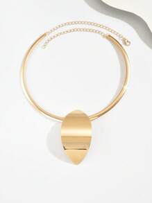 1pc Teardrop Pendant Necklace, Simple Elegant Minimalist Clavicle Chain, Versatile Daily Wear