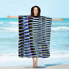 1 halat de baie de schimb, poncho de surf absorbant de apă, halat de baie cu glugă cu uscare rapidă, subțire, ușor, rezistent la vânt și UV, moale și cald, potrivit pentru înot, duș, scufundări, surfing pe plajă, călătorii de vară, vacanță, decor baie, articole esențiale pentru plajă