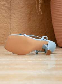 Giày sandal cao gót nữ, sandal xỏ ngón quai vuông, sandal cao gót gợi cảm, thanh lịch và thoải mái, sandal cao gót hở mũi quai mảnh, giày cao gót nhiều quai chéo, sandal dự tiệc mùa hè, sandal gót nhọn thời trang, sandal cao gót buộc dây sang trọng, cỡ tiêu chuẩn - Màu xanh lam - Xem 6