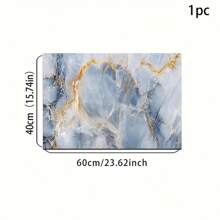 1 pieza Felpudo de bienvenida con patrón de rayas de mármol - Antideslizante, apto para interior/exterior, absorbente de agua y resistente a la suciedad, apto para dormitorio, baño, cocina, entrada - Decoración del hogar lavable, tapete suave y esponjoso para primavera y verano