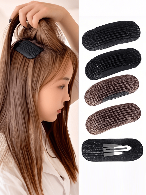 Conjunto com 2 pacotes de grampos invisíveis para volume de cabelo, almofada para modelar volume de raiz de cabelo sem costura simples para mulheres, ferramenta essencial para modelar franjas e volumização