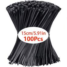 100/400 piezas Bridas de nailon negras y blancas, bridas de plástico autobloqueantes, bridas para cables, bridas de nailon autobloqueantes, bridas para cables, bridas para horticultura, bridas de sellado multiusos, alta resistencia sin romperse, para ordenar y almacenar cables, fijar cables eléctricos domésticos, adecuado para uso en interiores y exteriores