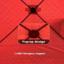 Studyset Portable Ice Fishing Tent - Spacious 4 To 6 Person Pop-Up Ice Shack For Winter Fishing,Pop-Up Portable Hub-Style Ice Fishing Shelter - Durable And Weather Resistant - Red - View 6