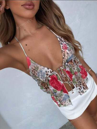 WOWDARK Women's Vacation Floral Print Camisole Top, Autumn
