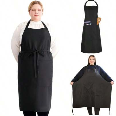 1 adet Büyük Beden Önlük, 2 Cepli Unisex Profesyonel Önlük, Yemek Pişirme, Çalışma, Fırınlama İçin Uygun, Çok Amaçlı Büyük Boy Önlük