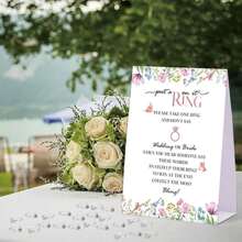 Put A Ring On It Bridal Shower Game With 50 Fake Rings, Rustic Wildflower Greenery Floral Theme Wedding Shower Games Wedding And Engagement Rings Bridal Shower Decor And Not Say Bride Rules Cards - Wildflowers - View 2