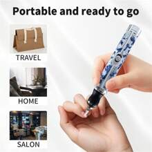 Cordless Electric Nail Drill, Nail File Machine, Manicure Polishing Tool Kit For Acrylic Gel Nail, Grinding Polishing Trimming, Nail & Pedicure Set, Mother's Day Gift - Blue and White - View 4