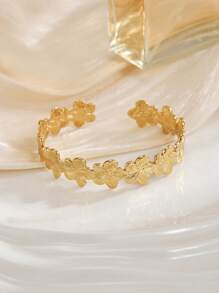 1pc Stainless Steel High-End Design Women Open Adjustable Bangle, Fashionable And Versatile For Daily Wear - Bracelet - View 3