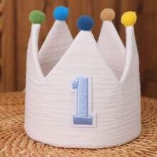 1 Peça Coroa de Aniversário com Estampa de Número, Feita à Mão em Estilo Boho, Para Decoração de Festa de Aniversário, Acessórios de Fotografia, Acessório de Cabelo para Festa