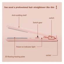 Cozy Home Curling Iron, Mini Dual-Purpose Curling Iron, Multi-Functional Travel Curling Iron Cordless, USB Ceramic Mini Hair Curler, Upgrade 2-In-1 Portable Curling Wand And Flat Iron 2pcs-D