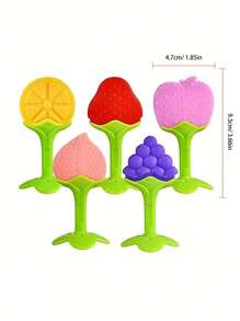 Giocattoli da dentizione per bambini a forma di frutta, ciucci in silicone adatti per neonati e bambini, regali (alcune parti possono essere casuali). Giocattoli da dentizione, regali di Ognissanti (stili casuali)