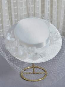 优雅女士法式小礼帽、英伦复古礼帽、贵族淑女礼帽、白色婚纱礼帽、面纱礼帽、礼帽配饰、正式礼帽、赛马礼帽、舞会礼帽、新娘头饰、拍照头饰