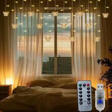 1 pieza Luces de hadas con forma de mariposa, 11.48ft 96 LED con control remoto y temporizador, 8 modos de destello para pared de fotos, decoración de habitación, decoración de boda, decoración de pared, multicolor - Cadena de luces de mariposa con control remoto USB de 4 metros y 96 luces - Ver 14