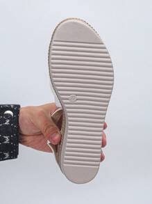 女士厚底凉鞋，圆头，经典百搭，室内工作鞋，户外休闲凉鞋，白色 - 白色 - 查看 6