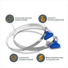 70244 manguera de recogida de polvo de PVC flexible de 4 pulgadas x 20 pies con 2 abrazaderas para manguera de llave, color transparente - Blanco - Ver 3