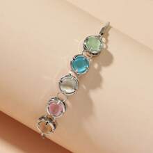 1 pieza Pulsera de mujer de acero inoxidable con cuentas de 5 colores, creativa y única para el uso diario - Pulsera - Ver 4