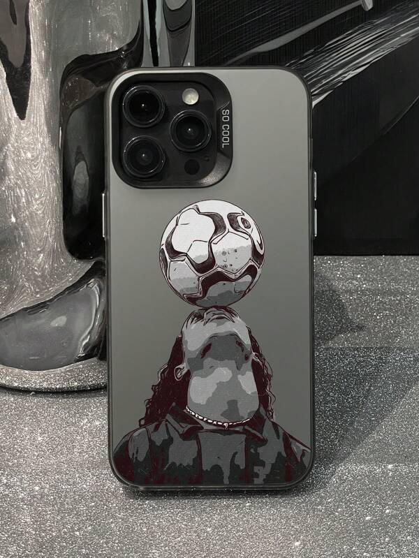 Soccer 1pc Football Player Portrait Shockproof Phone Case, Compatible With Apple IPhone11/12/13/14/15/16/16PRO/16PROMAX, GalaxyA05/A15/A25/A35/A53/A54/A55/S23/S24 Waterproof Anti-Fall Scratch Resistant