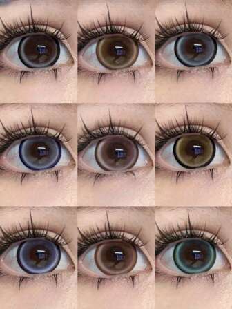 2 片 14.5 毫米大直径彩色隐形眼镜，宝石图案，非处方日抛型，方便旅行，适合混合日常穿着万圣节服装角色扮演