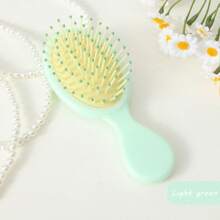 1PC Personalized Customized Cute Mini Exfoliating Brush, Nylon Mane, ABS Plastic Handle, Resin Grip, Anti-Static Massage Comb For Textured Hair, With Air Cushion, Suitable For Girl And Girls, Portable Comb For Daily Use Back To School
