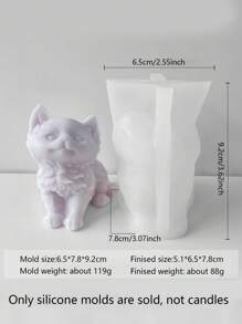 Sitting, Reclining Cat-Shaped Mold, Lifelike 3D Feline Silicone Molds, Easy To Disassemble & Clean, Support Batch Replication For Candles, Compatible With Plaster Sculpture & Creative Painting, Inspiration For DIY Enthusiasts, Decor For Garden, Aquarium, Office, Bedroom & Entryway