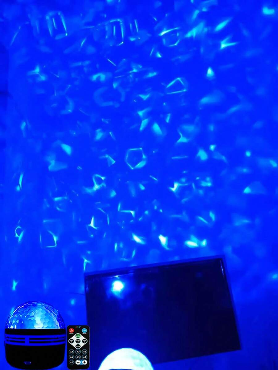 1pc LED HD Smart ABS Material Internet Celebrity Water Ripple Atmosphere Projection Light, Aurora All-Star Projector, Bedroom Starry Sky Lamp, Room Atmosphere Night, Desktop Decoration, Birthday Gift