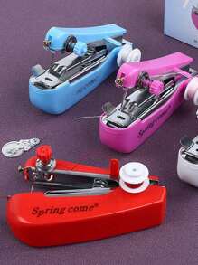 1 Mini Sewing Machine, Portable Sewing Machine, Handheld Sewing Machine, Quick Sewing Machine, Simple Sewing Machine, Emergency Sewing Tool, Travel Essential, Home Sewing, Practical Small Tool, Easy To Operate, Light And Convenient, Space-Saving, Creative Handcrafted, Home Life, Autumn And Winter Style, Suitable For Student Dormitory, Christmas Decorations, Christmas, Thanksgiving, New Year's Eve Gift. - Multicolor - View 2