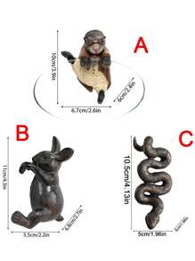 1pc Resin Cute Eye Mouse, Rabbit, Snake Garden Decorative Statue, Suitable For Garden, Lawn And Patio, Outdoor Gardening Decor, Hanging On Planters, Indoor Decoration Figurine, Planter Decor, Perfect For Garden, Yard And Home Decor, Ideal Gift For Mother's Day, Valentine's Day, Thanksgiving, Graduation